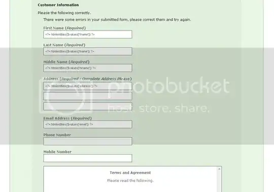 Screenshot of output