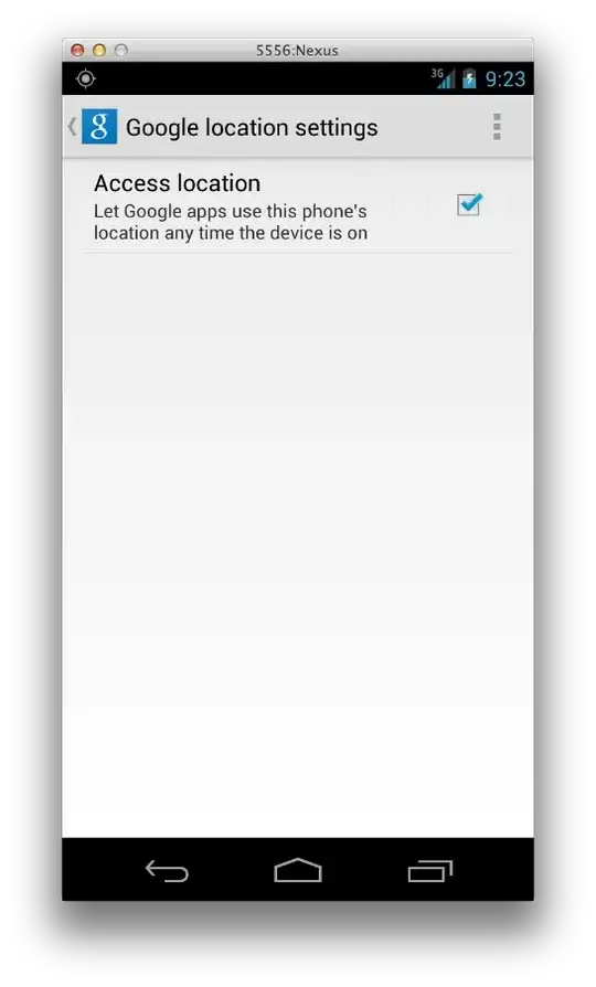 Google Settings location access setting screenshot
