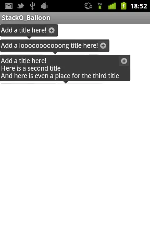 screen shows 3 balloons with different contents