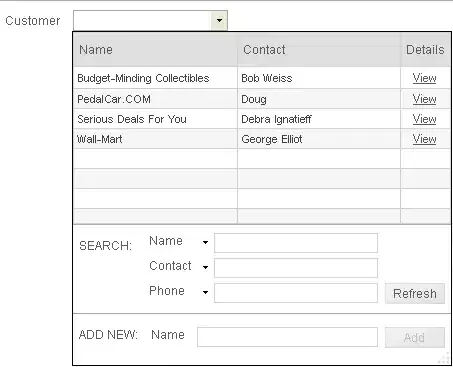 inFlow Inventory multi-column combox