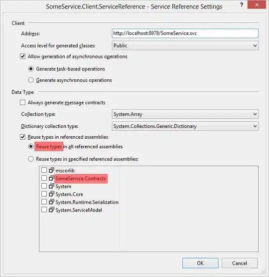 screenshot highlighting the relevant service reference setting