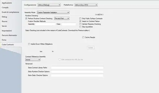 Table representing versions