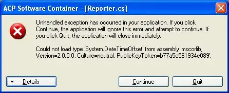 Dialog when Git fails