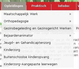 Screenshot of database