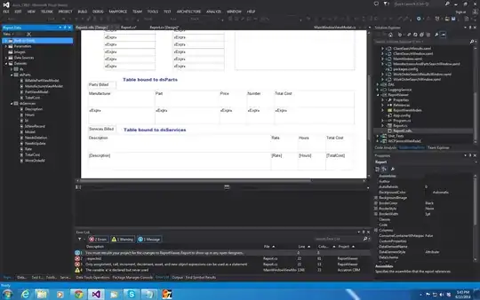 Screenshot of lines of code and variables