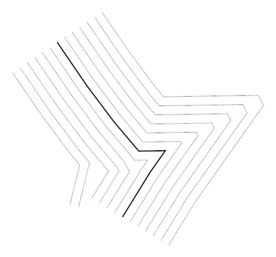 Three line legend text where the third line indicates the units, liters per second meter squared, but the meter squared term is pushed to the right margin while all the other text is left aligned, leaving a large white space in the middle of the third line.