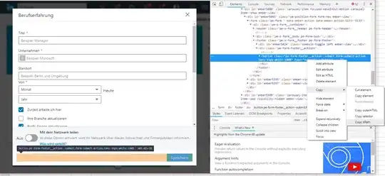 Chrome devtools, copy xpath or css selector