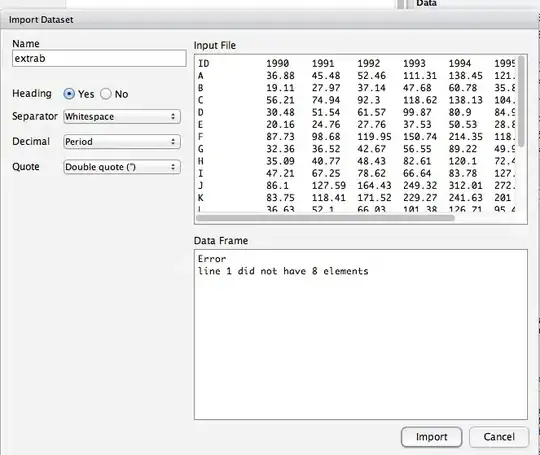 error text file import