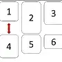 left-to-right arrangement with gap