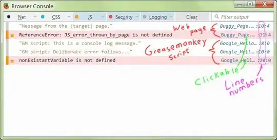 Sample Browser console results
