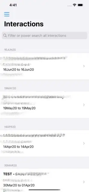 Master list view very top