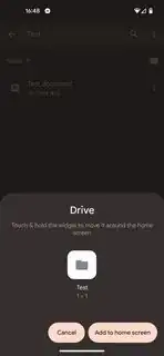 View after selecting "Add to Home screen"