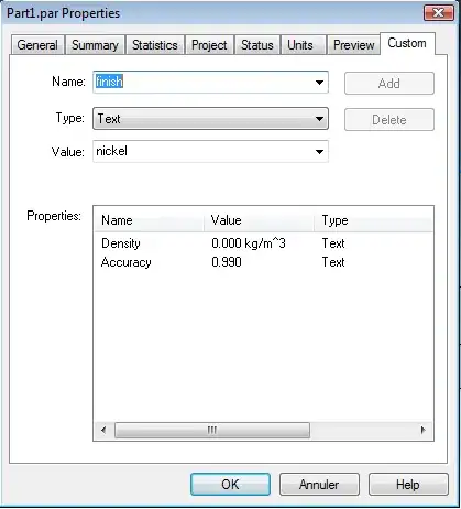 Image of the 'Custom' Tab in the file properties