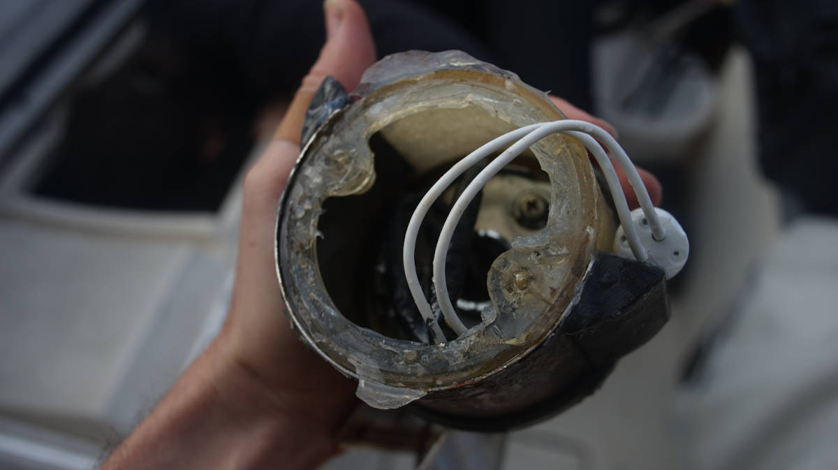 the interior of the light with a non waterproof led light holder