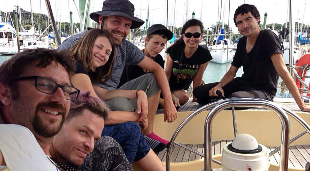 a photo of us and some of the sailors we met while in new zealand