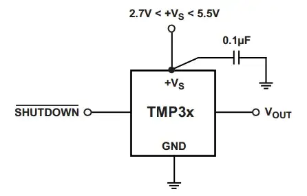 TMP36 typical application as per datasheet