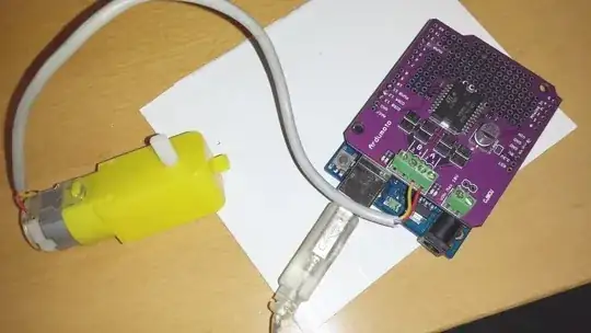 Photo of the DC motor connected to the driver board