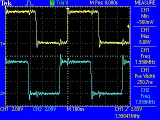 Rapid blinking of pins 12 and 13