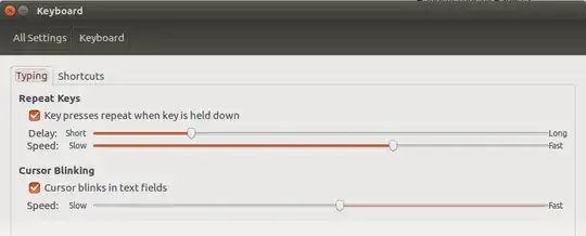 Keyboard settings screen