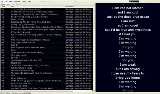 Foobar2000 in Wine with lyrics