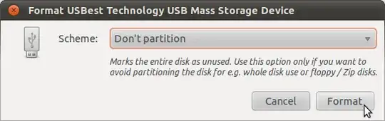 Format drive window.
