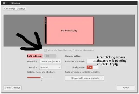 Screen configuration panel screenshot