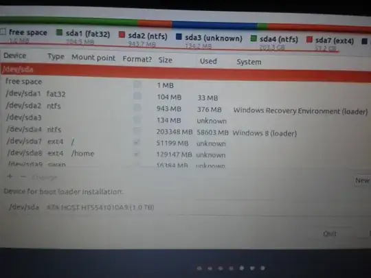 My partitions screen shot