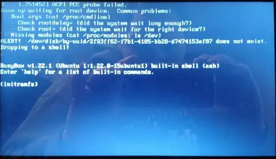 screenshot after grub bootloader