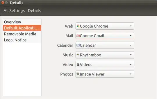 System Settings Details Default Applications