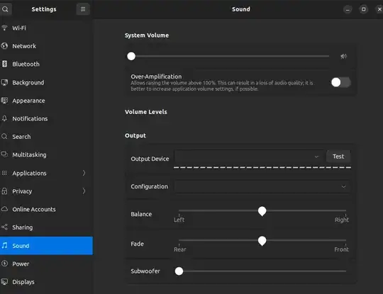 Image of No output devices detected