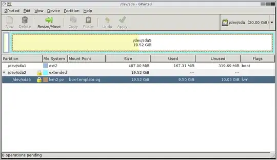VM GParted screenshot