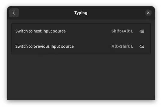 keyboard shortcut settings