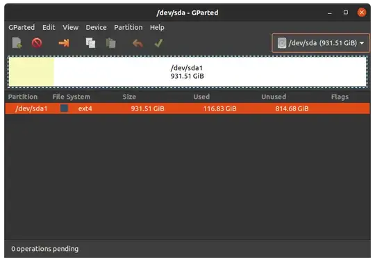 see GParted screenshot