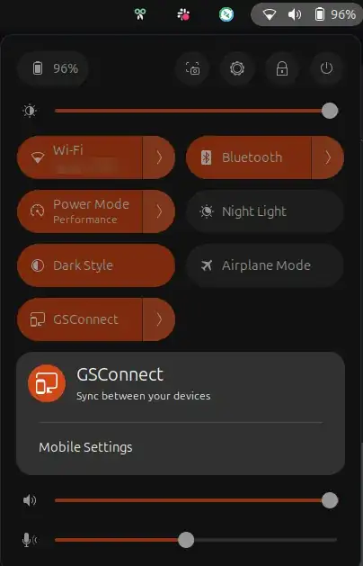 GSConnect on control panel