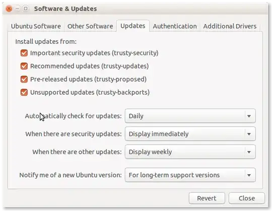 Software Updates properties
