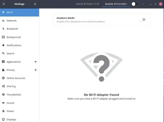 This is the condition when I plugged the usb wifi adapter.