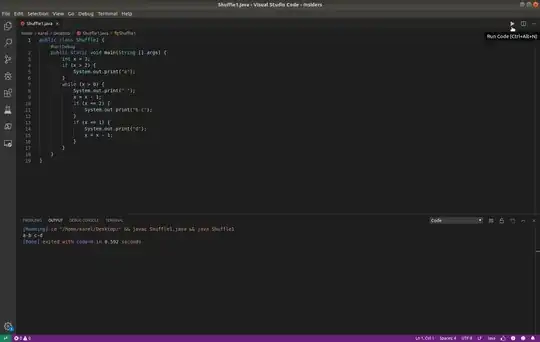 code pane in Visual Studio Code