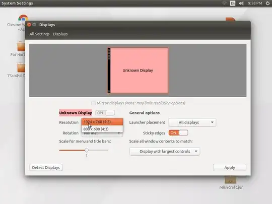 This what my display settings look like with the TV