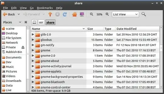 Nautilus showing /usr/share