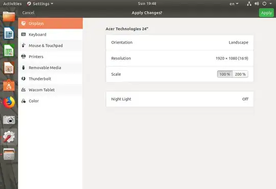 Apply Changes? Display settings