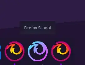 This is what I see when I open the Firefox school .desktop file with the FIrefox personal .desktop file open as well