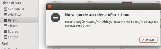 mount failed error message