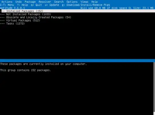 Manual package selection using Aptitude
