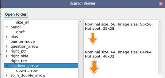 xcursor-viewer showing cursors