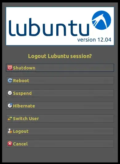logout screen