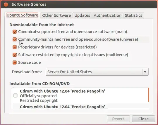 Software Sources window