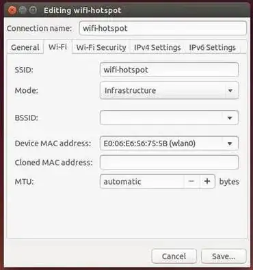 Create wifi hotspot