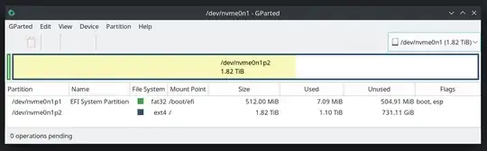 Gparted Info System SSD