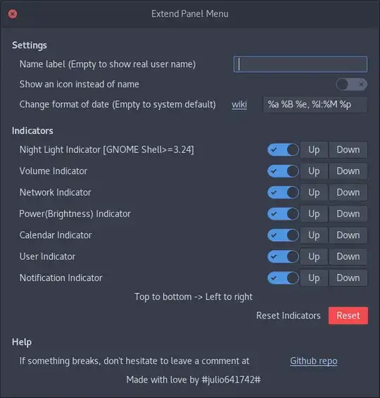 Extension settings