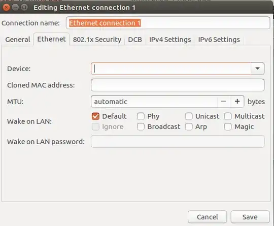 Key in device address(open terminal, type ifconfig & see HWaddr) set to Automatic & checked Default